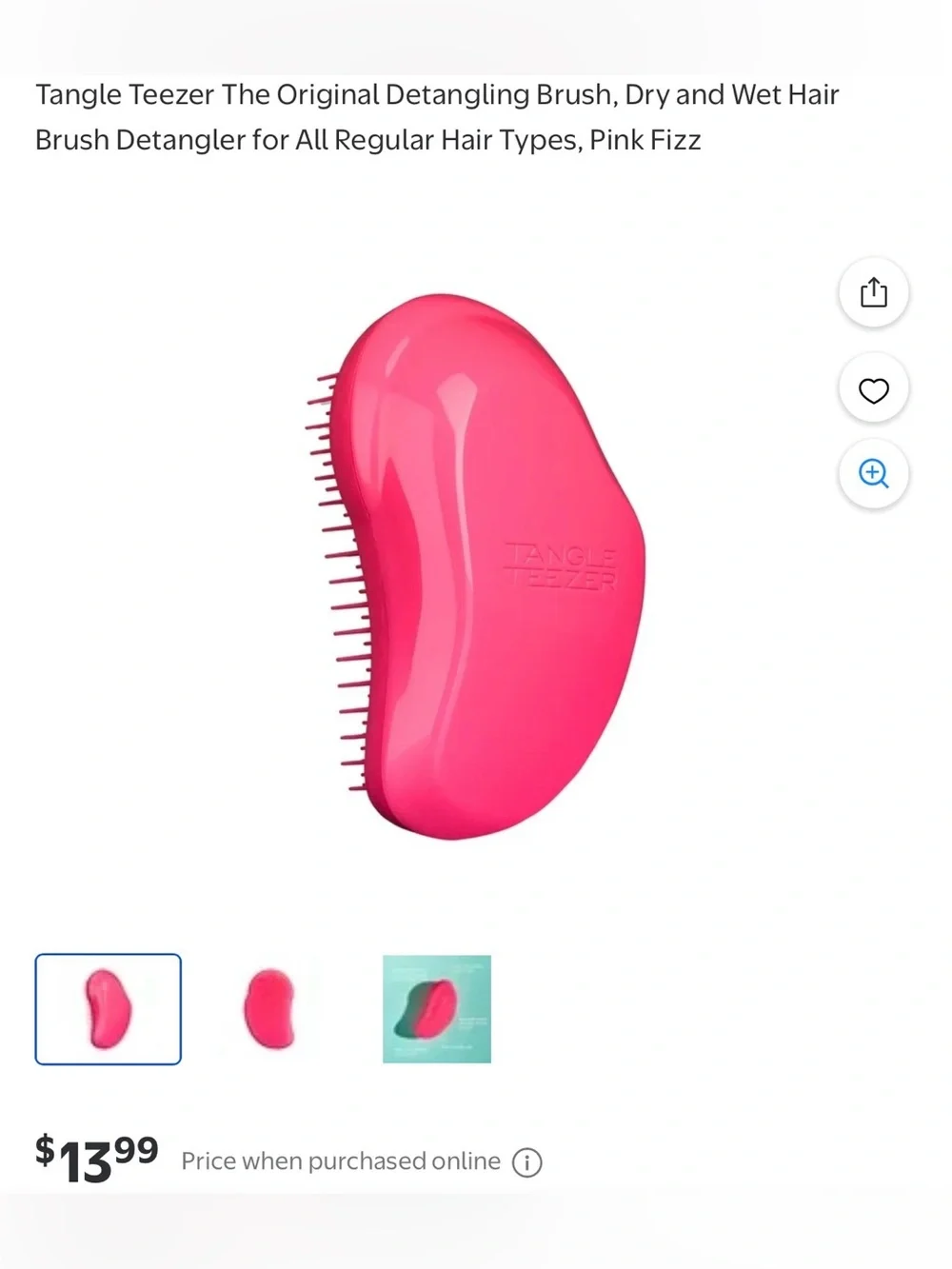 Kids Detangling Hair Brush - Hot Pink No-Pull Hairbrush